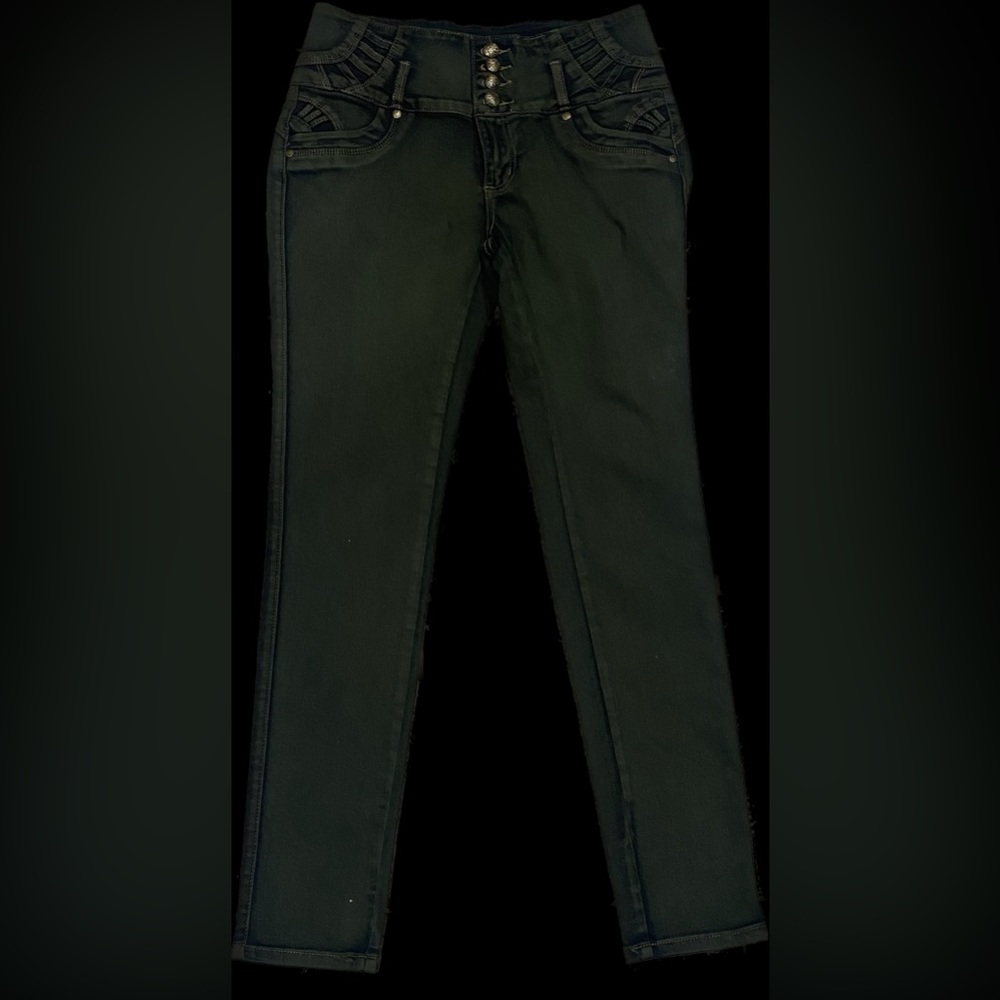 Green tush push jeans